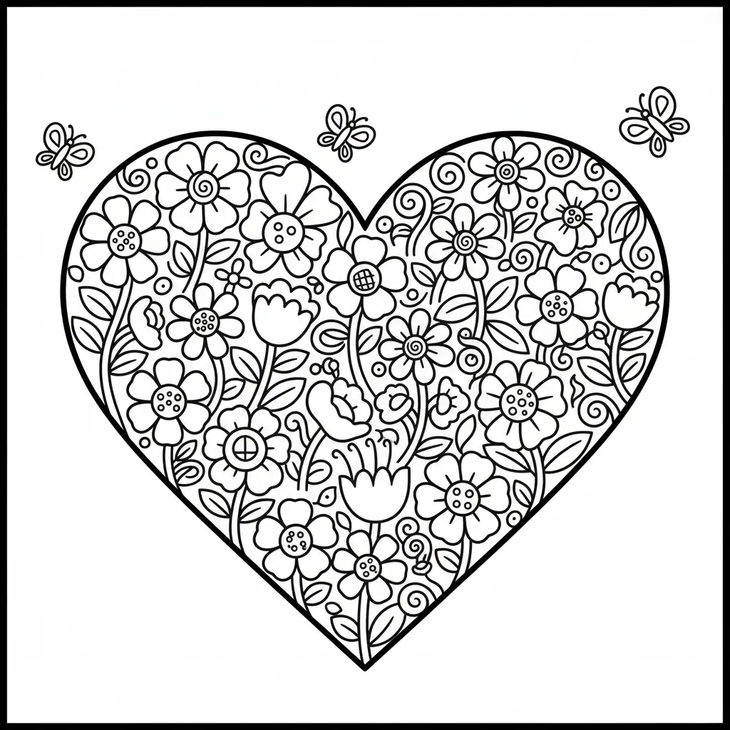 Corazones para colorear para niño de 7 años