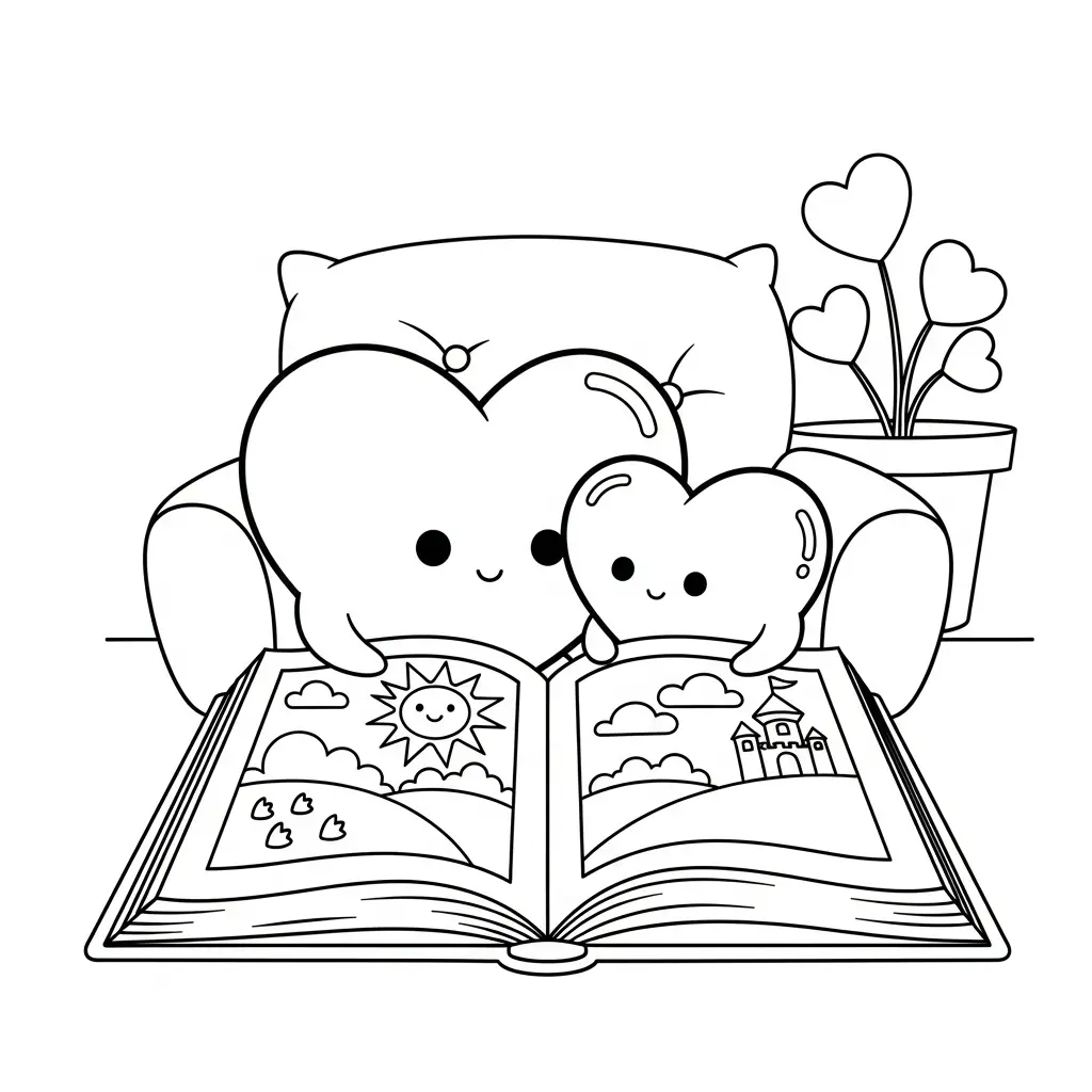 imagen de Corazones para colorear para niño