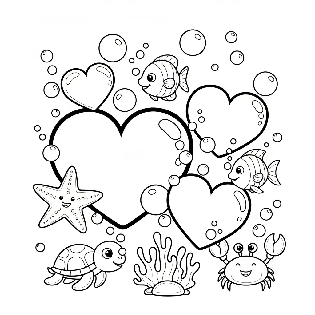 Corazones para colorear de para niños