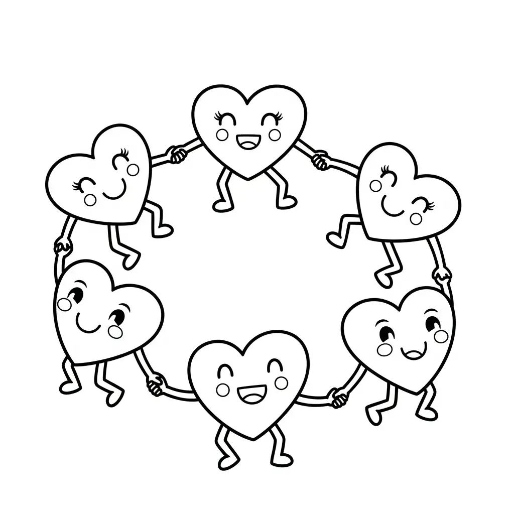 Corazones para colorear para niño