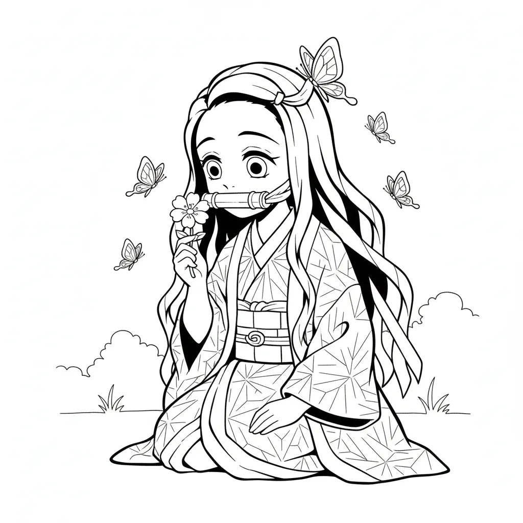 Demon Slayer 13 para colorear para imprimir para niños