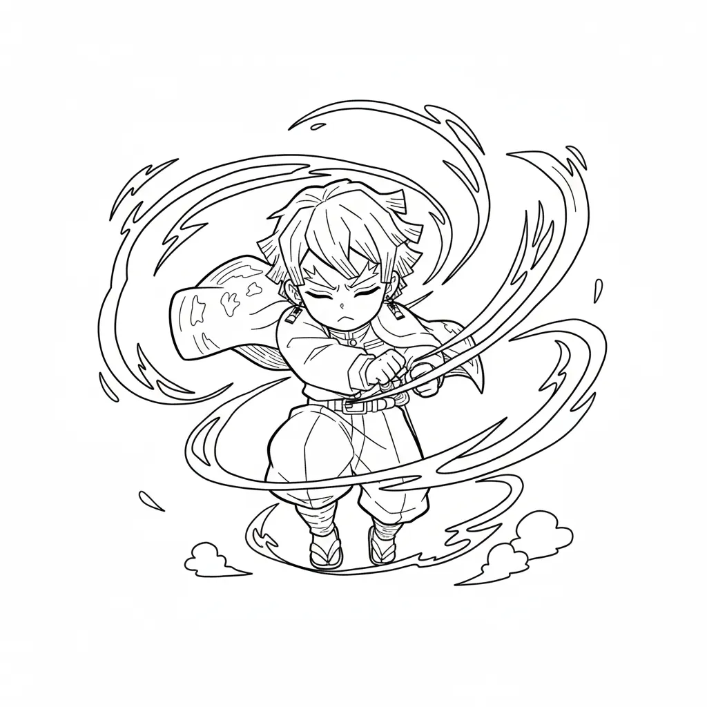 Demon Slayer 14 para colorear para imprimir pdf gratis