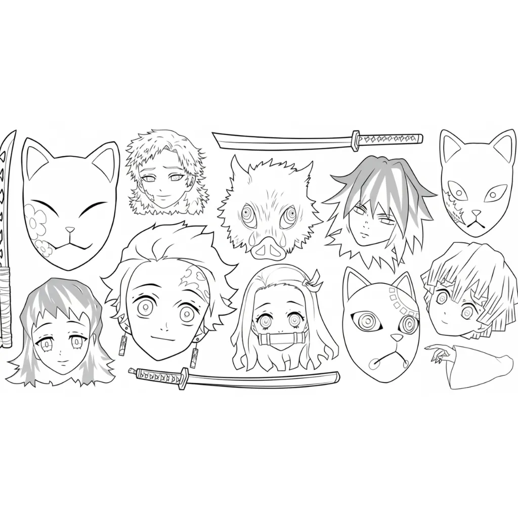 Demon Slayer 19 para colorear para niño gratis