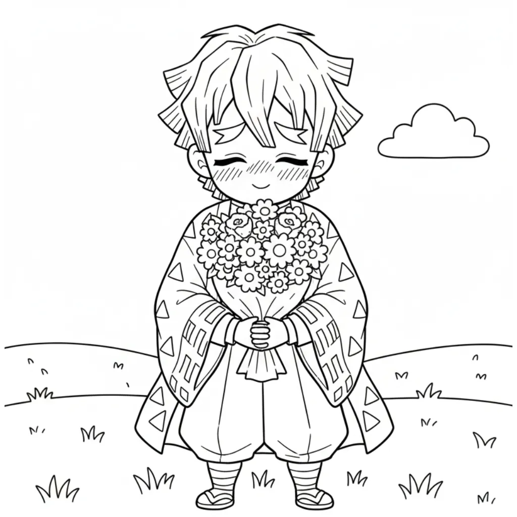 imprimir Demon Slayer 2 para colorear gratis