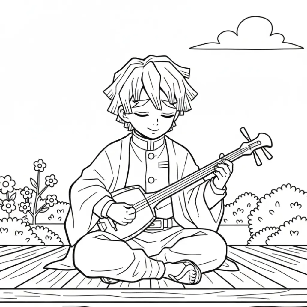 imagen de Demon Slayer 3 para colorear para niño