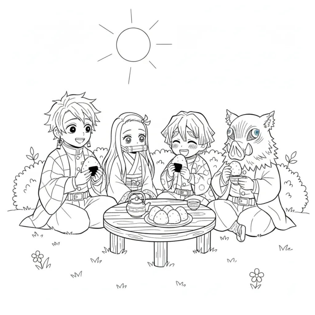 imprimir Demon Slayer 7 para colorear para niño