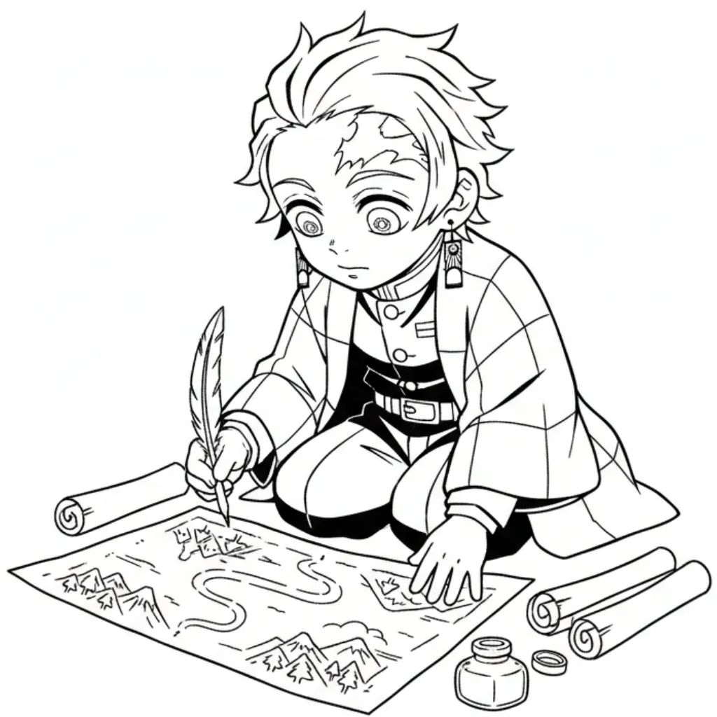 Demon Slayer 9 para colorear para imprimir