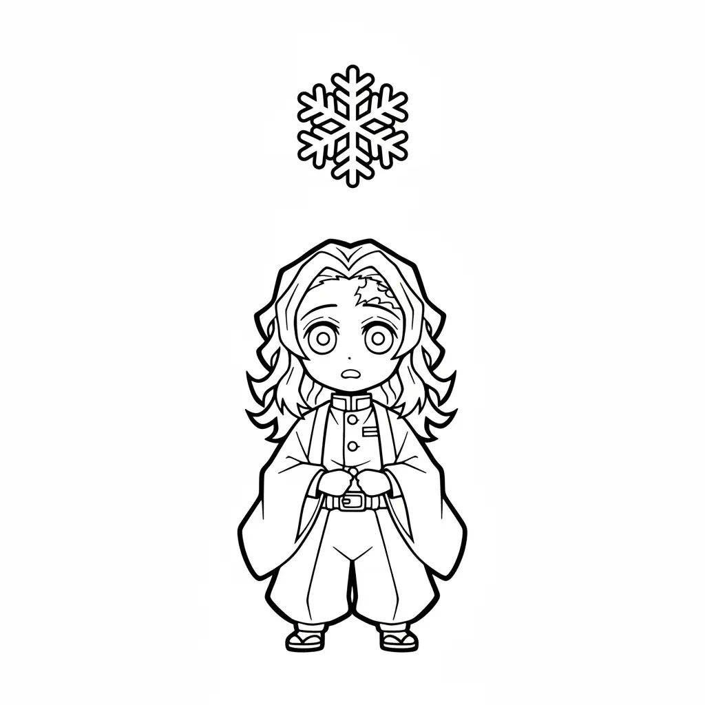 Demon Slayer de Navidad para colorear para imprimir para niño de 3 años