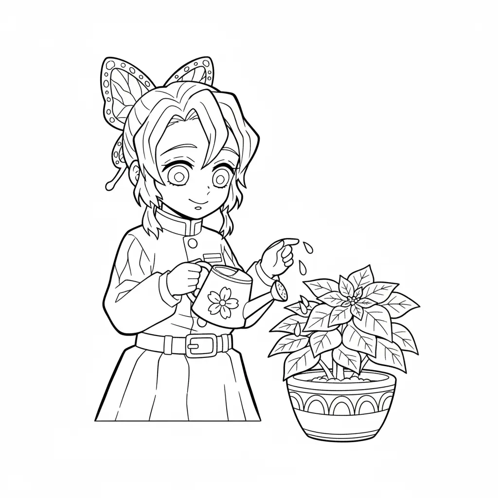 Demon Slayer de Navidad para colorear para niño para imprimir