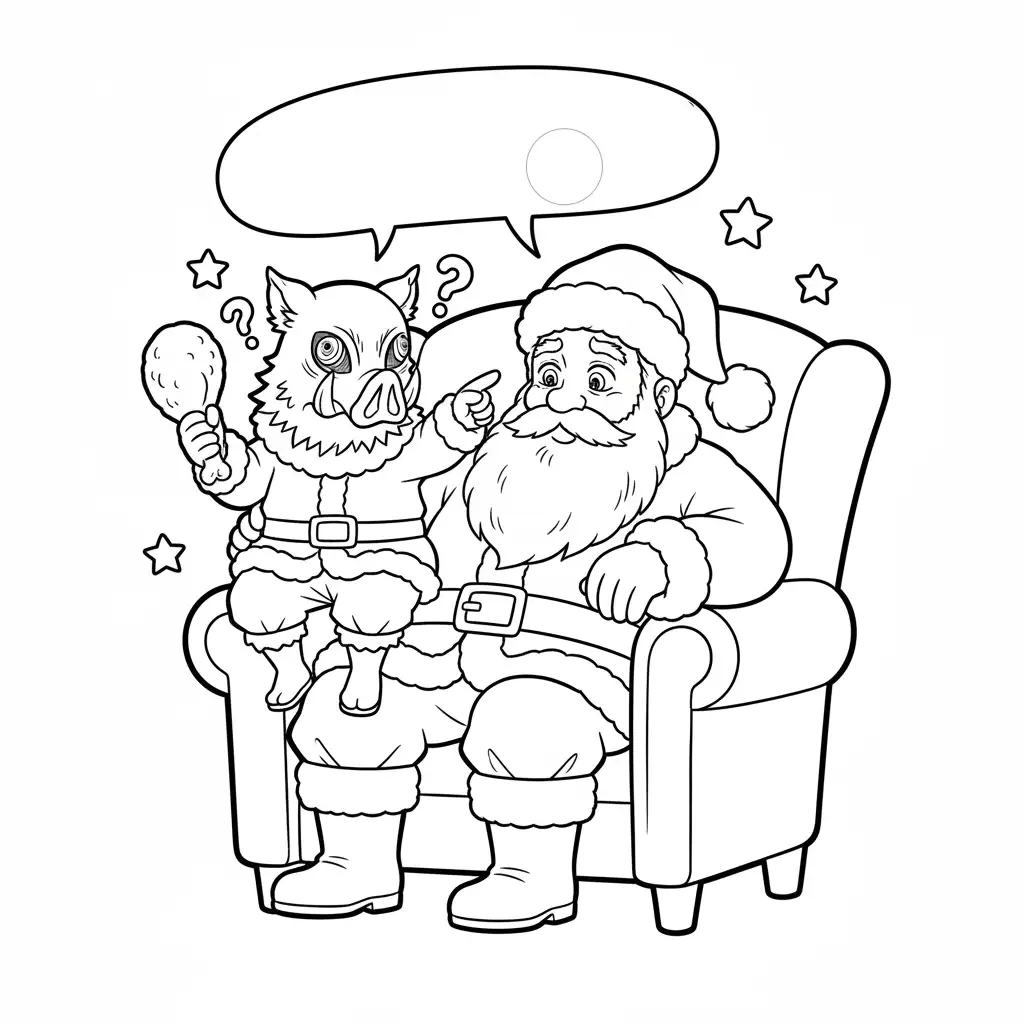 imagen para colorear Demon Slayer de Navidad niño 1