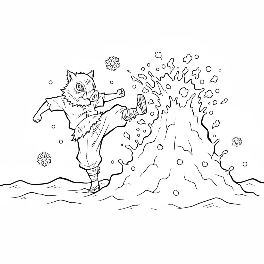 Demon Slayer de Navidad para colorear para imprimir para niño de 2 años