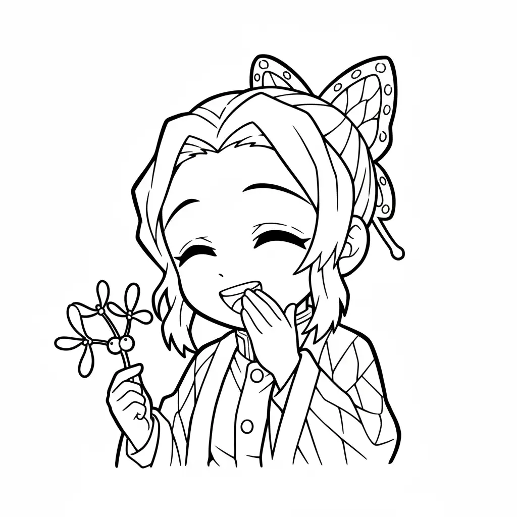 para imprimir Demon Slayer de Navidad para colorear gratis