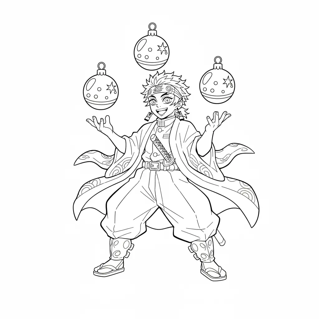 Demon Slayer de Navidad para colorear en línea