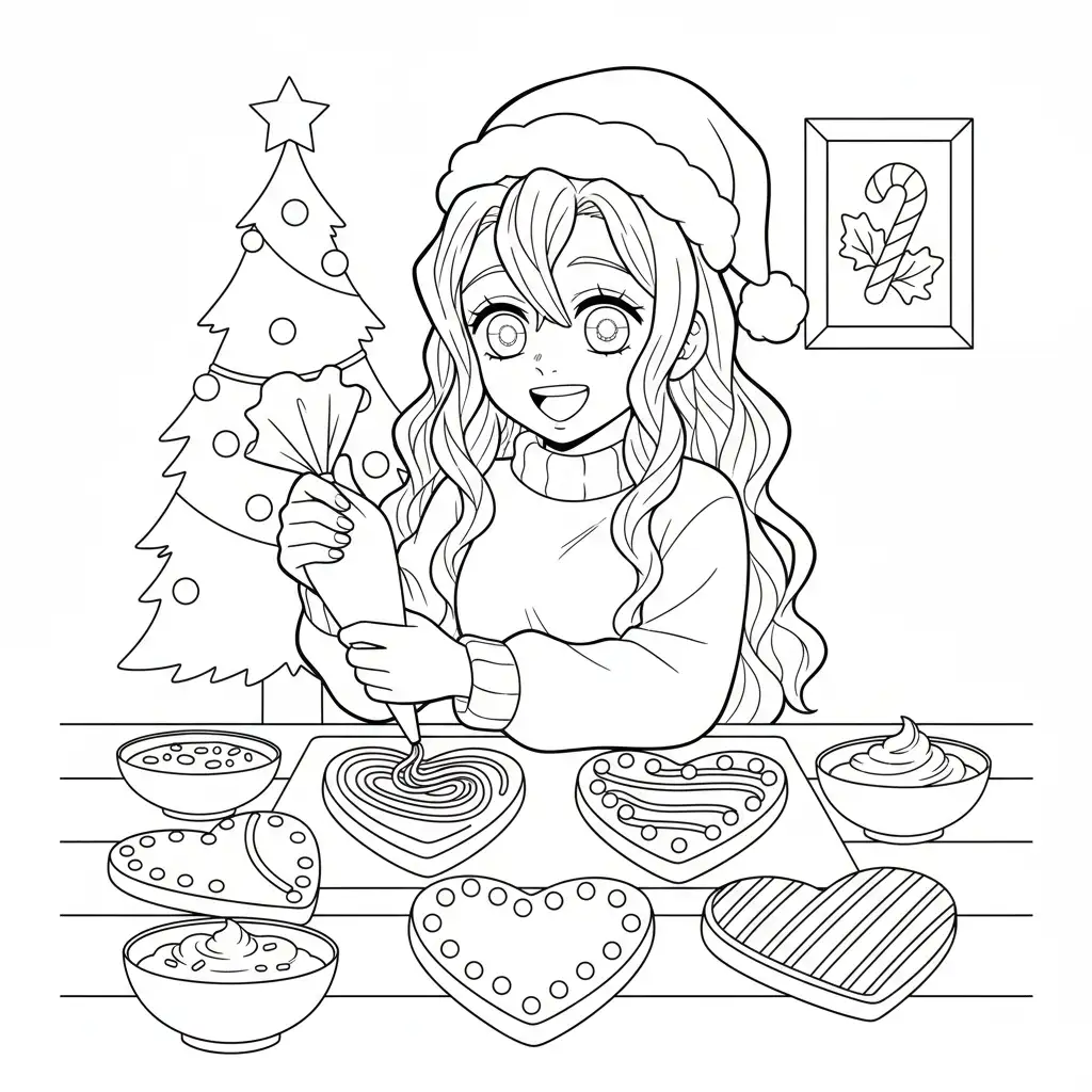 Demon Slayer de Navidad para colorear y aprendizaje