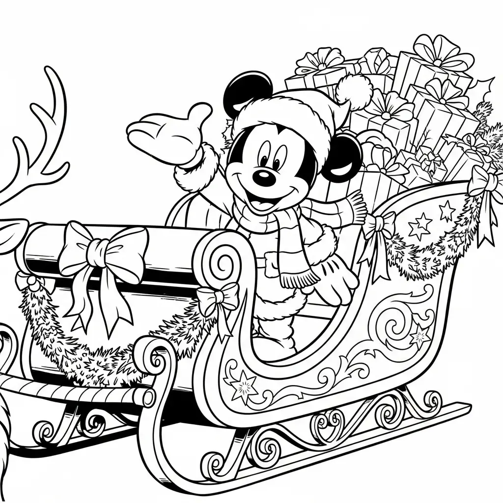 Disney de Navidad para colorear para imprimir kawaii