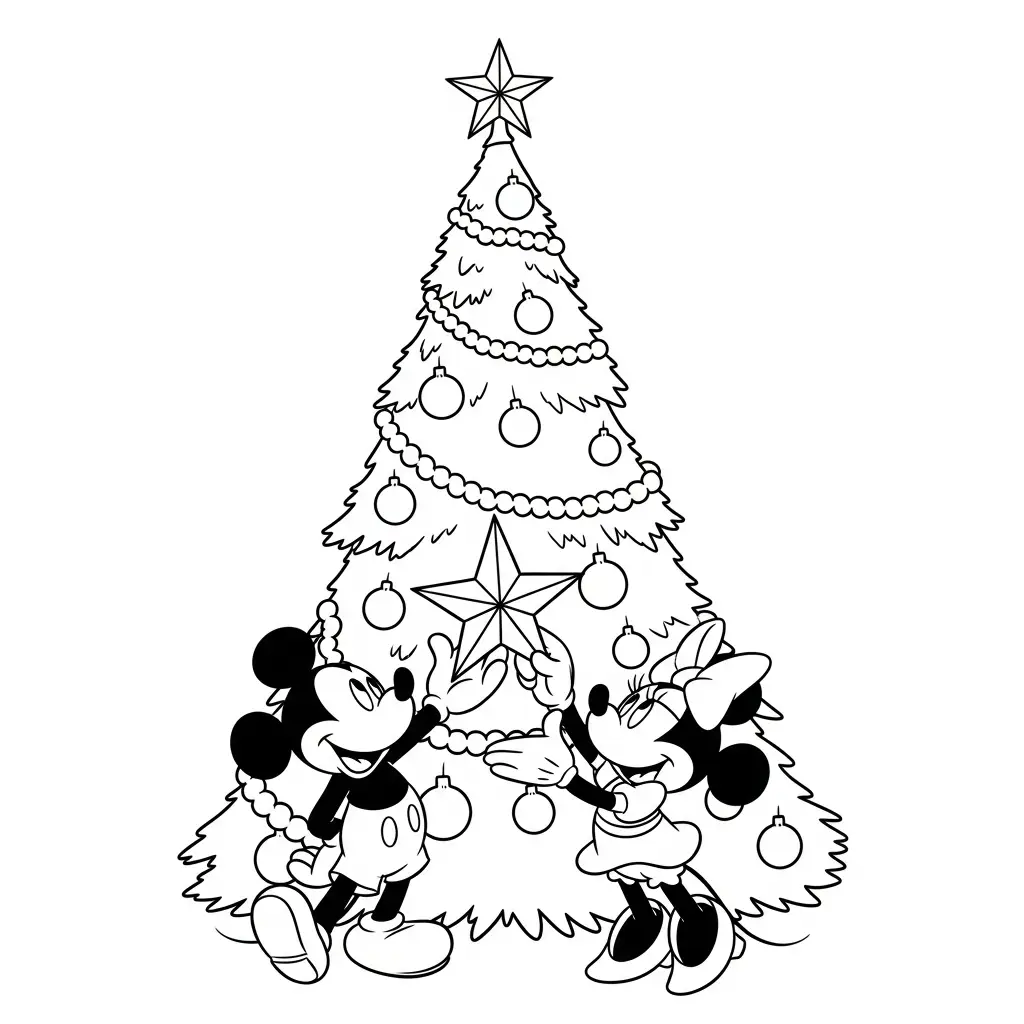 Disney de Navidad para colorear para niños para imprimir