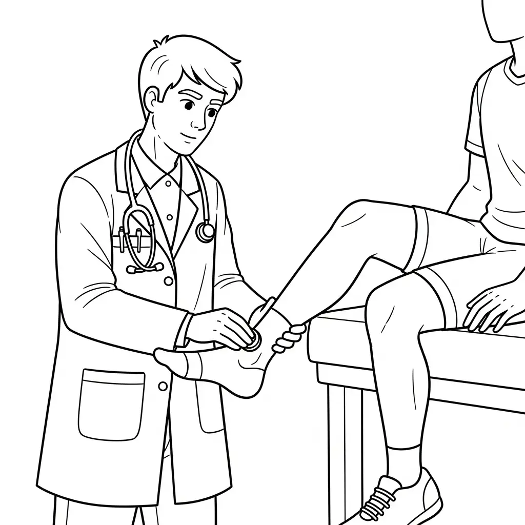 Doctor para colorear educativo para niño 1