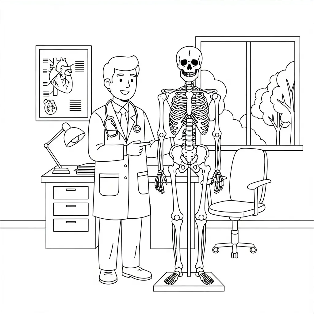 Doctor para colorear para niño de 8 años