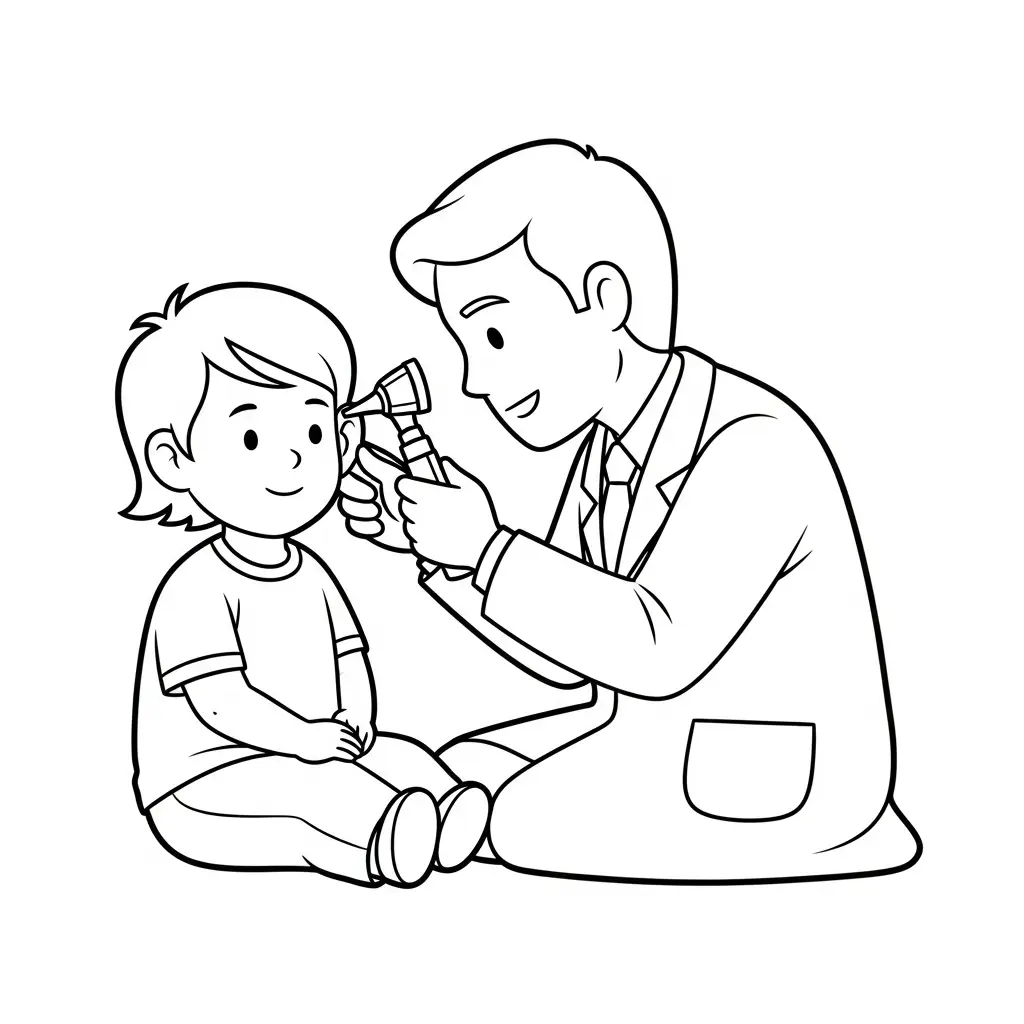 Doctor para colorear educativo para niño 2