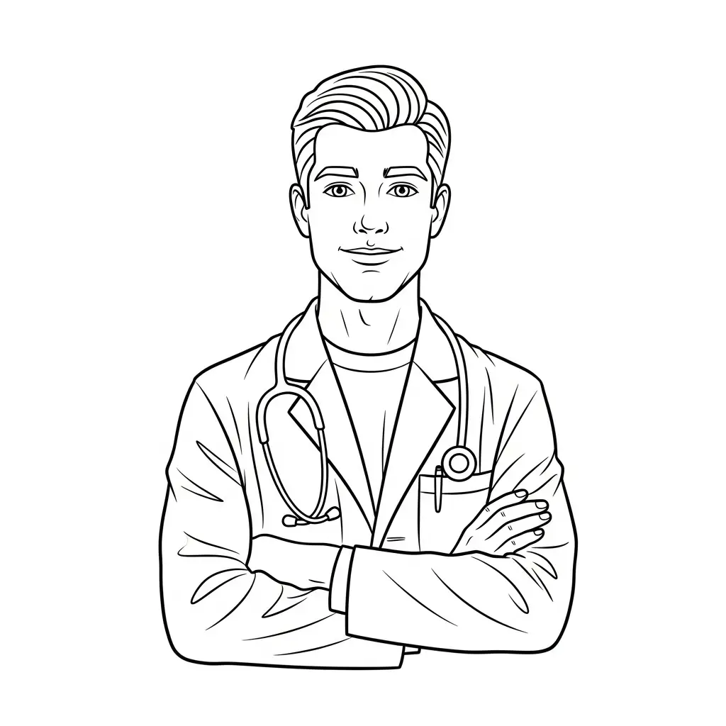 Doctor para colorear para niños para imprimir