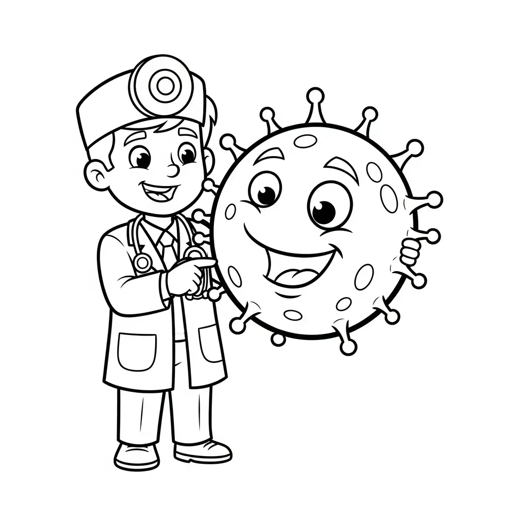 Doctor para colorear para niño de 5 años