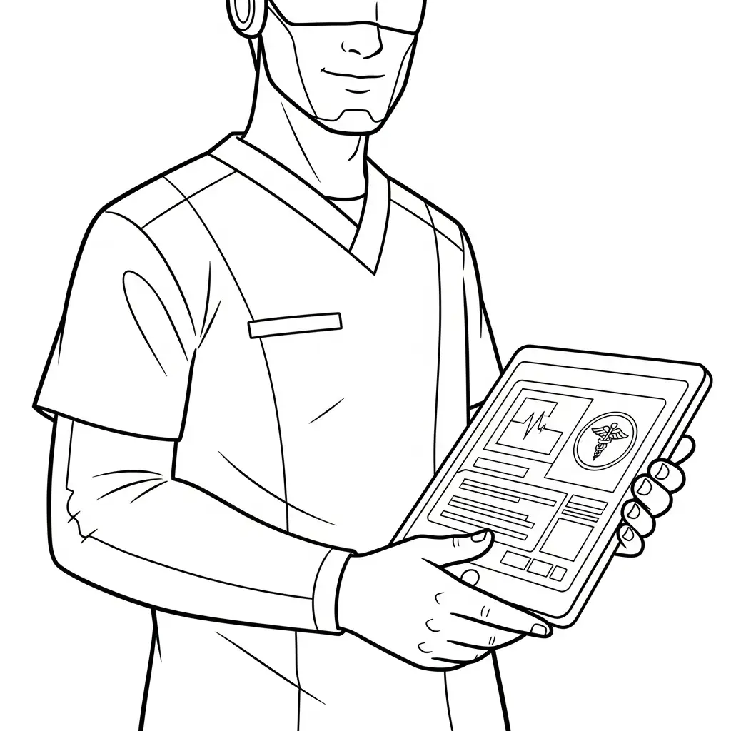 Doctor para colorear para niño de 2 años 1