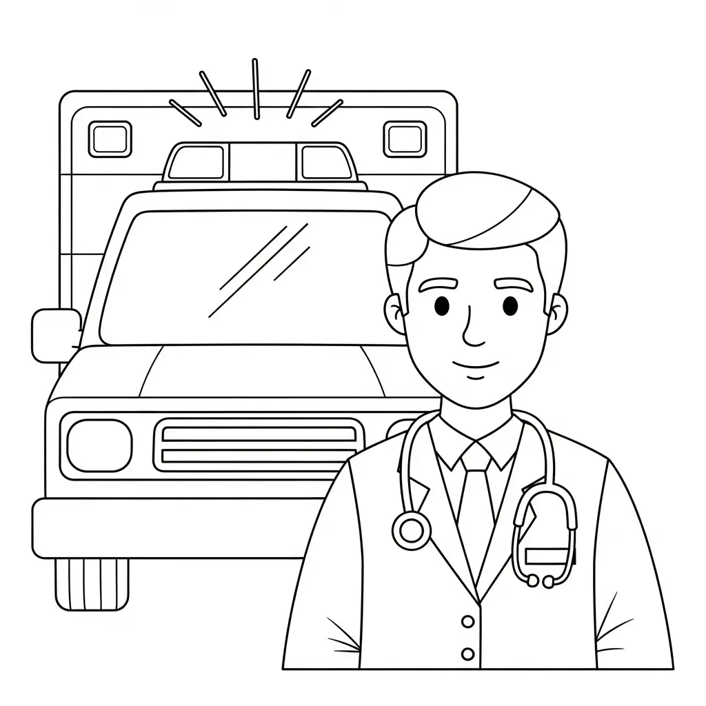 Doctor para colorear gratis para imprimir