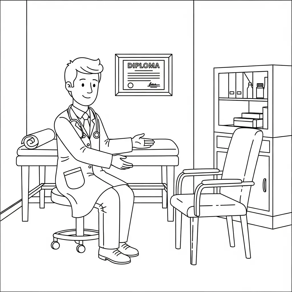 Doctor para colorear para imprimir pdf