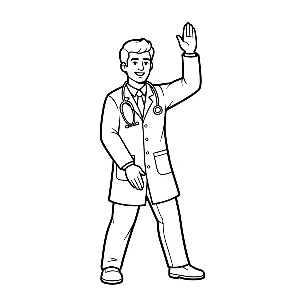 Doctor para colorear para niño de 8 años 1