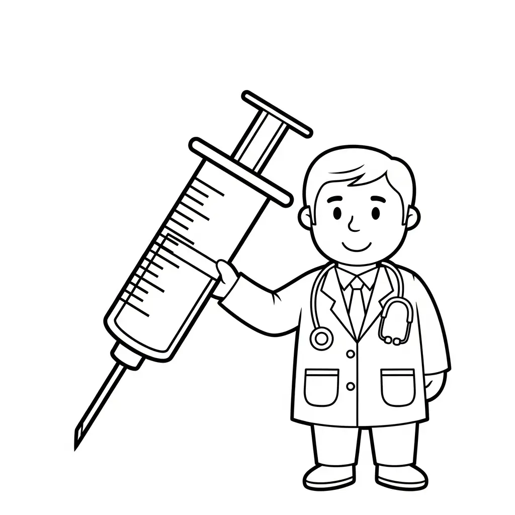 Doctor para colorear y recortar para imprimir gratis