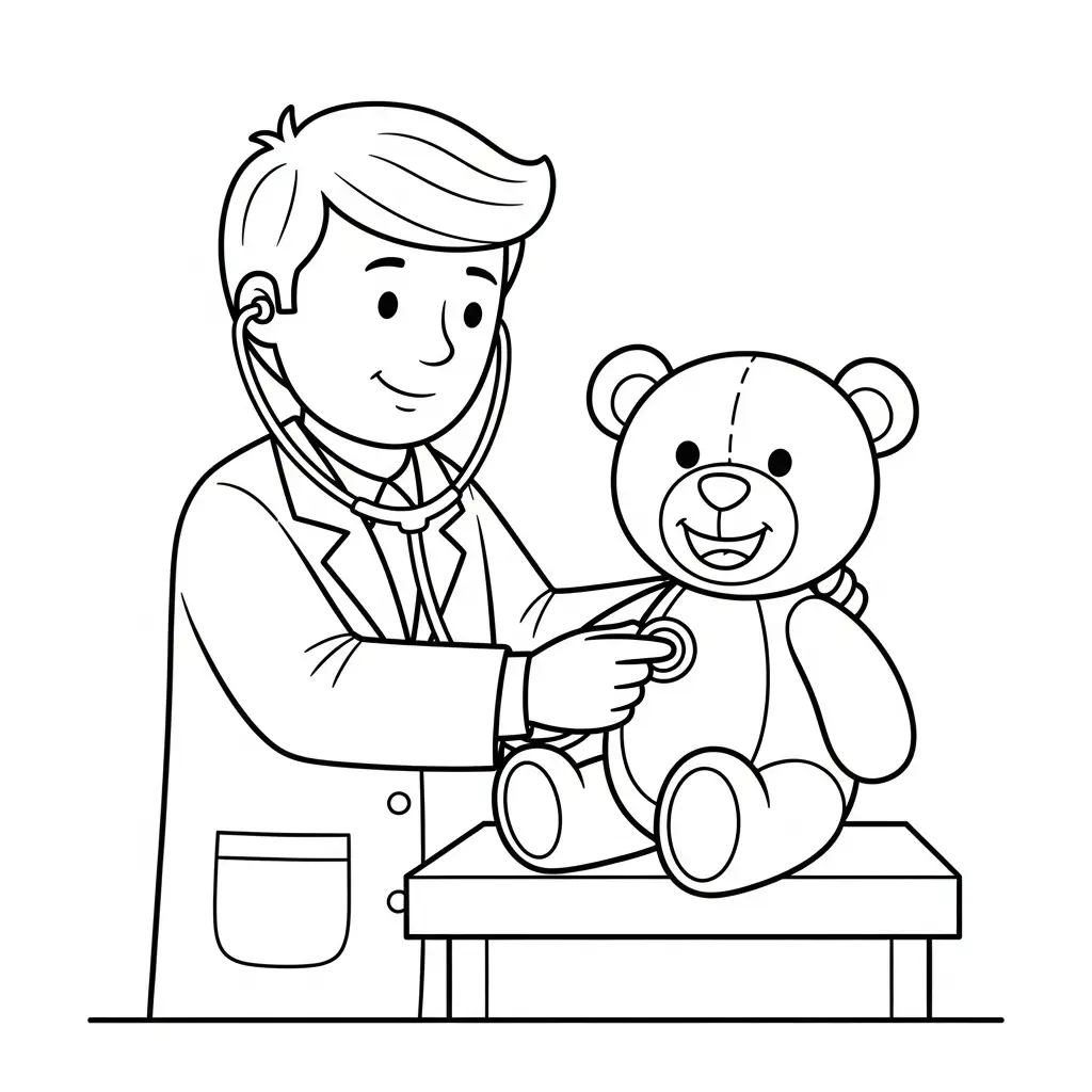 Doctor para colorear y dibujos