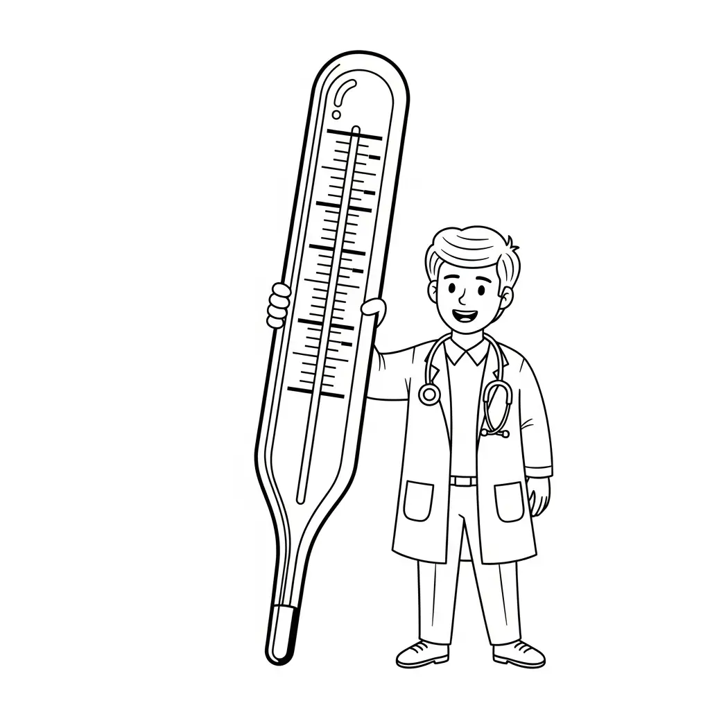 Doctor para colorear para imprimir para niño de 2 años