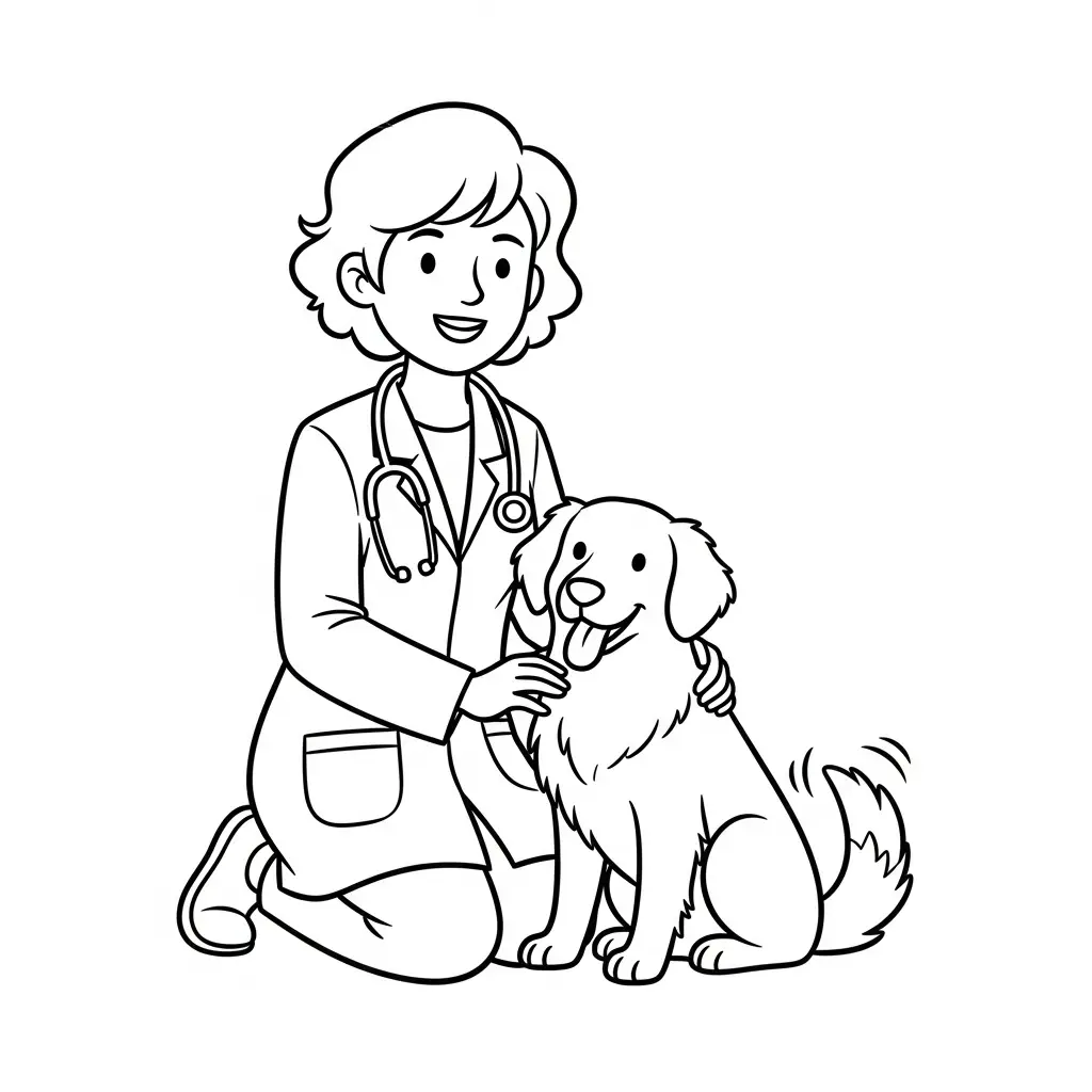 Doctor para colorear para imprimir kawaii