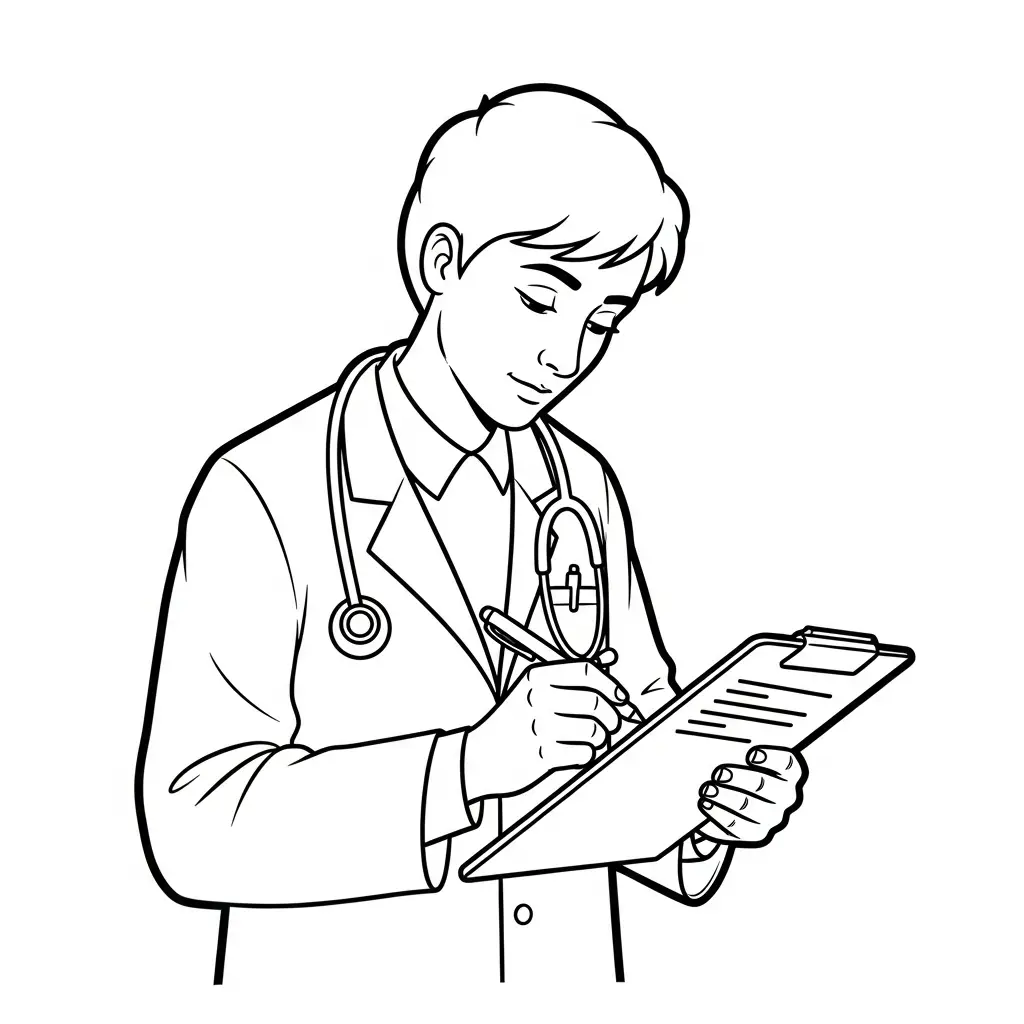 Doctor para colorear para bebé para imprimir 1