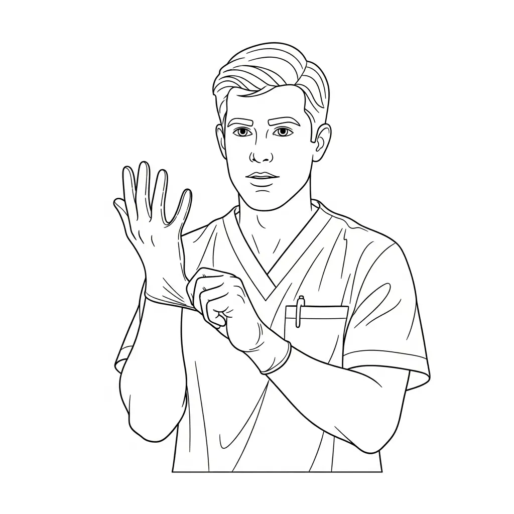 Doctor para colorear para imprimir para niño de 4 años