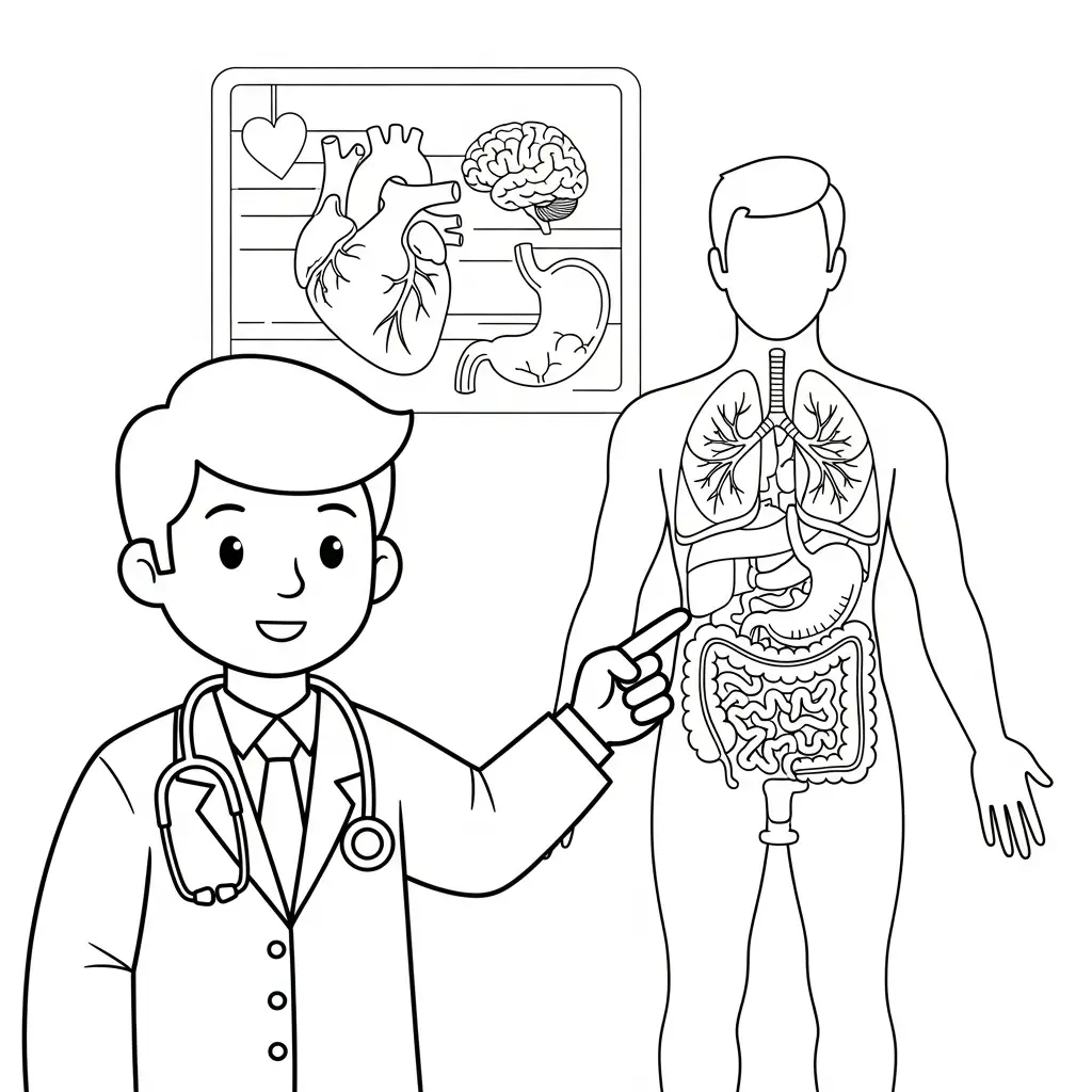 Doctor para colorear para imprimir para niños