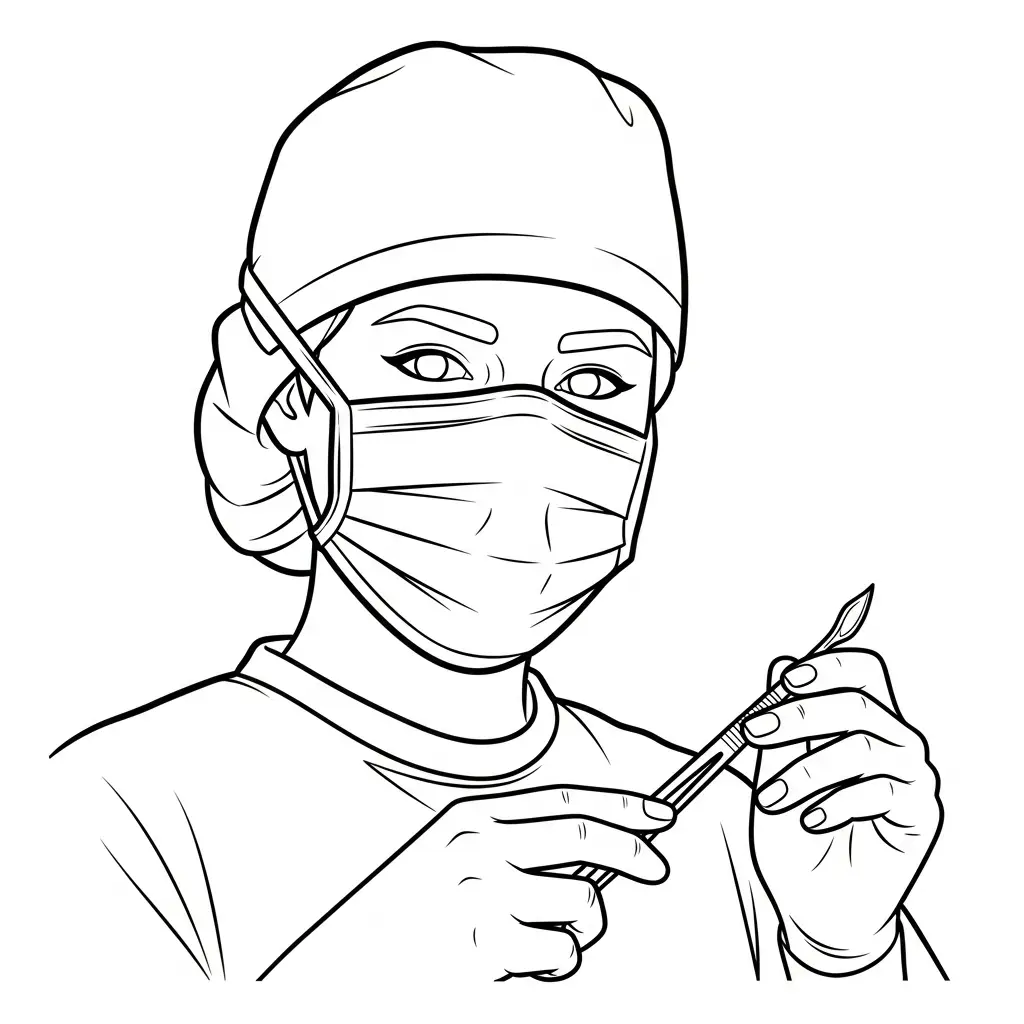 Doctor para colorear para niño de 2 años