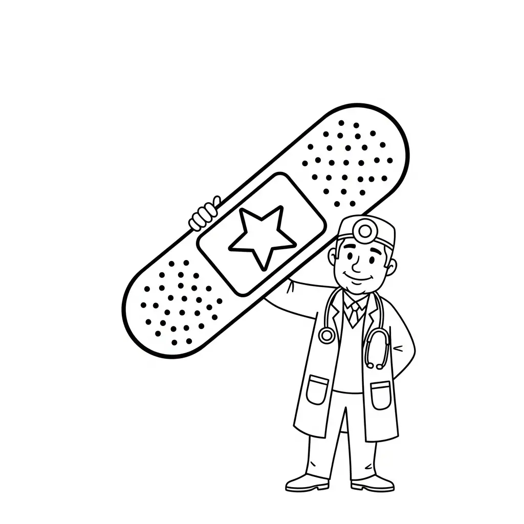 Doctor para colorear para imprimir para niño de 8 años