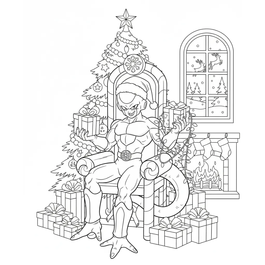 Dragon Ball Z de Navidad 1 para colorear para niño de 3 años