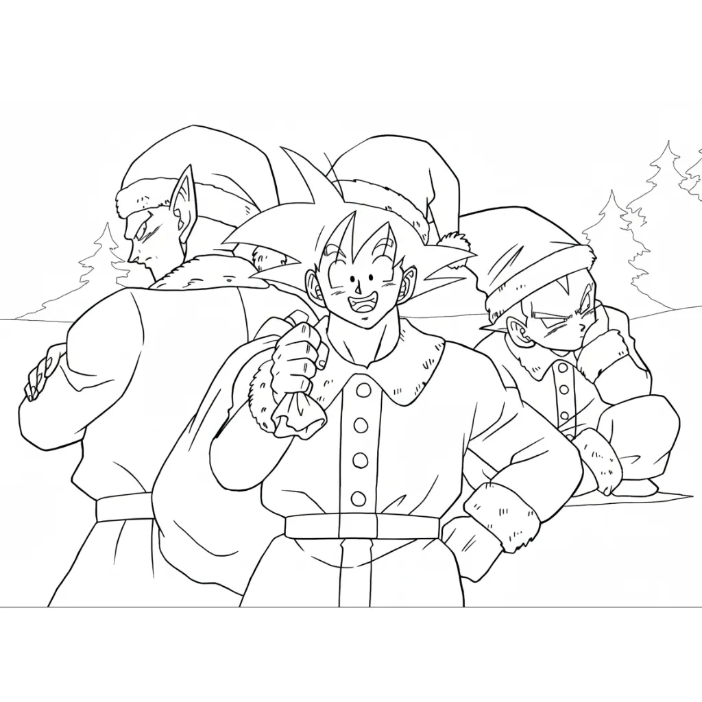 descargar Dragon Ball Z de Navidad 11 para colorear gratis