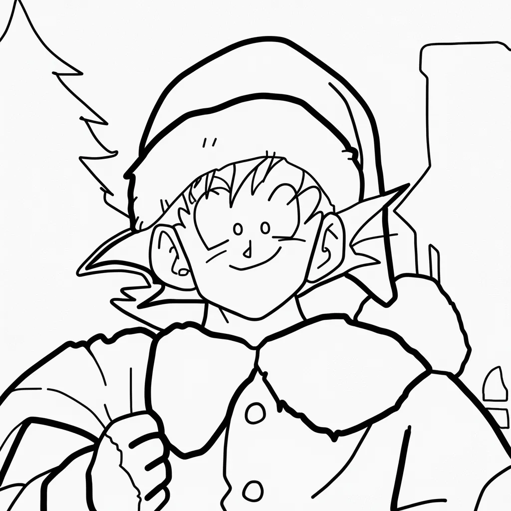 Dragon Ball Z de Navidad 13 para colorear para bebé para imprimir