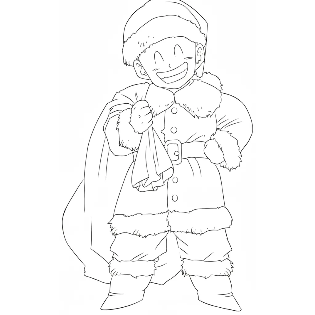 Dragon Ball Z de Navidad 14 para colorear para niño