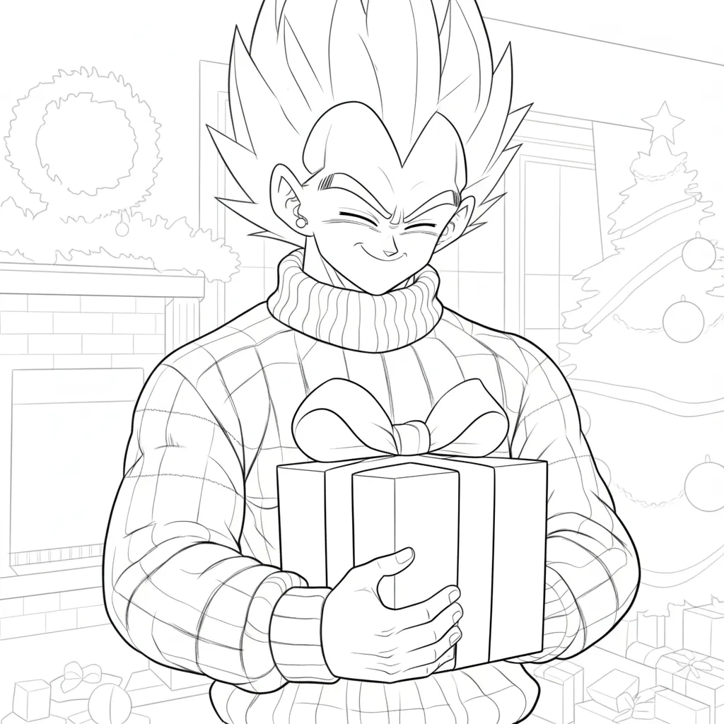 Dragon Ball Z de Navidad 15 para colorear y dibujo para imprimir