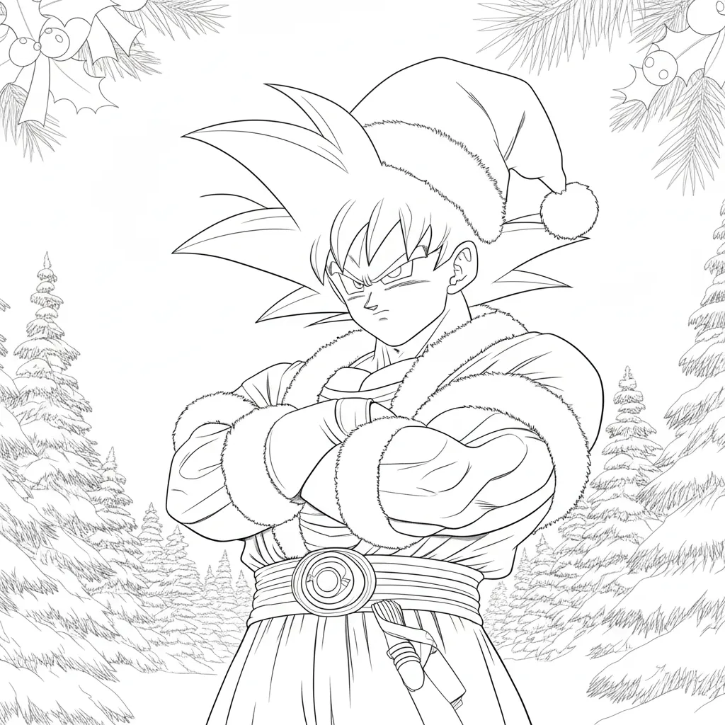 Dragon Ball Z de Navidad 19 para dibujar en línea