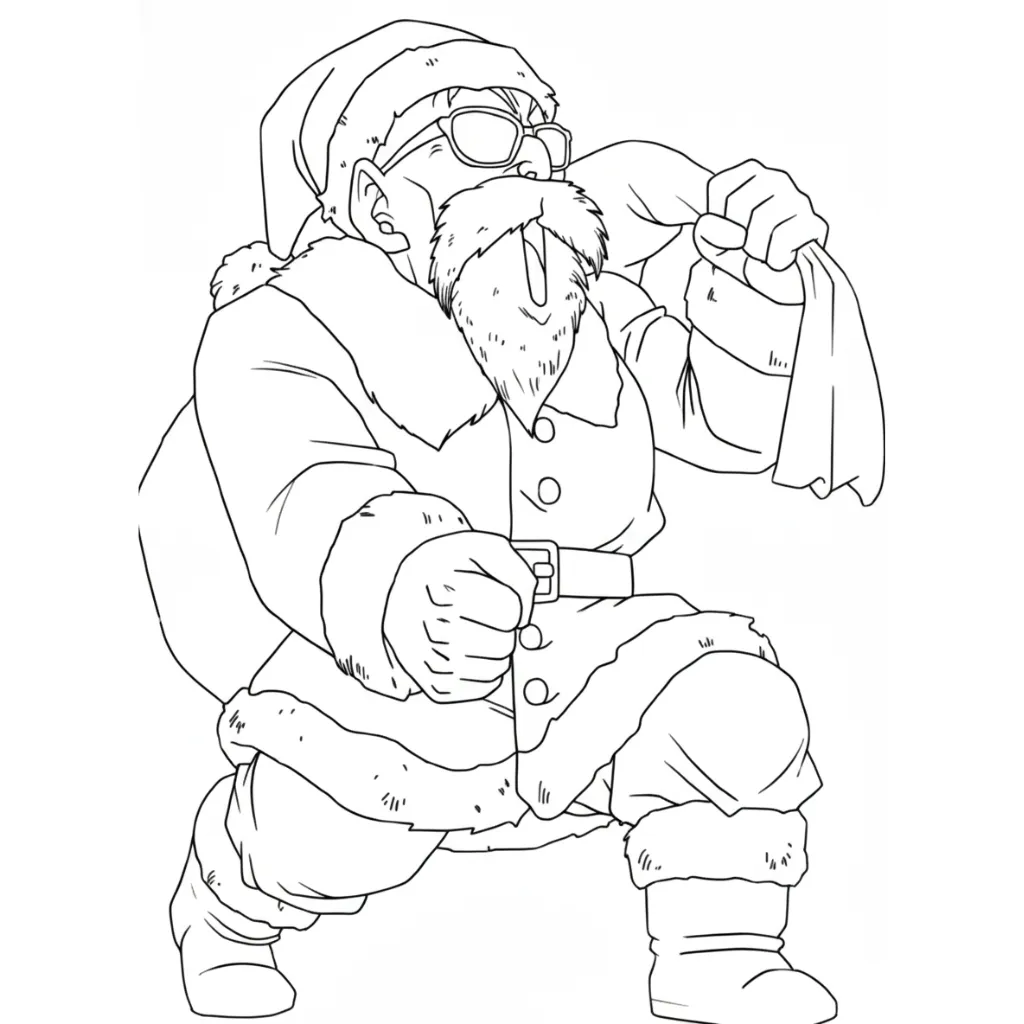 Dragon Ball Z de Navidad 2 para colorear para imprimir para niño de 4 años