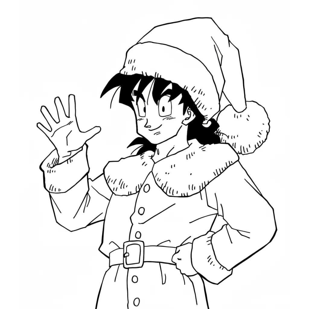 Dragon Ball Z de Navidad 22 para colorear para niño para imprimir