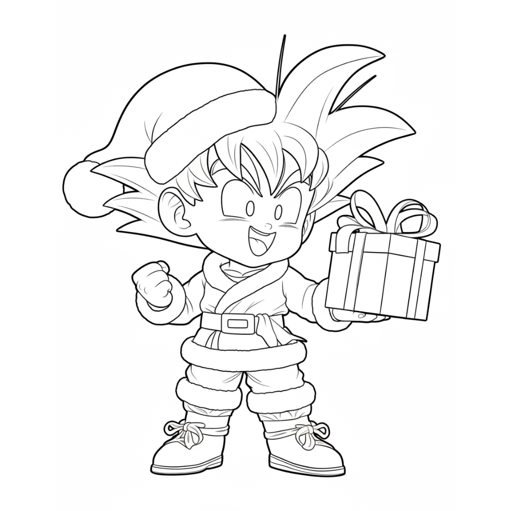 Dragon Ball Z de Navidad 6 para colorear para imprimir pdf gratis