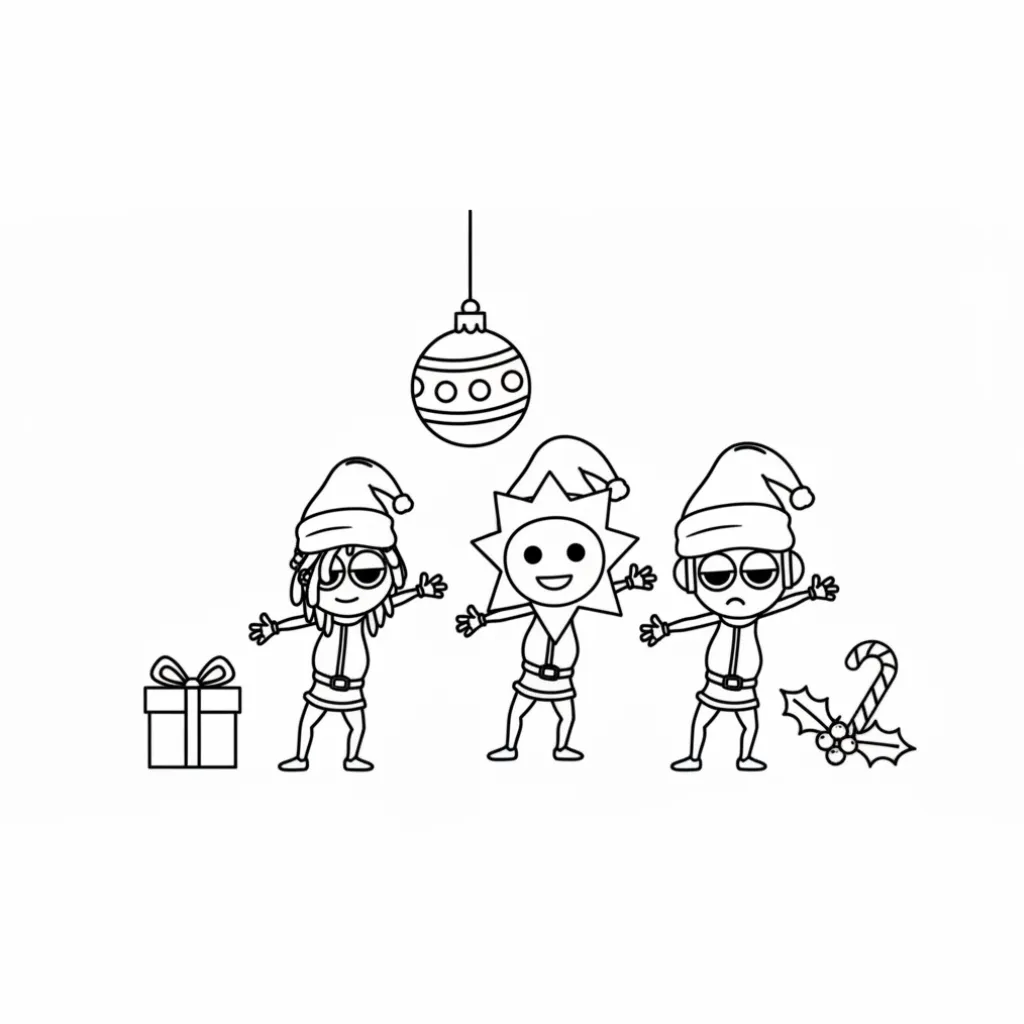 Sprunki de Navidad 14 para dibujar en línea