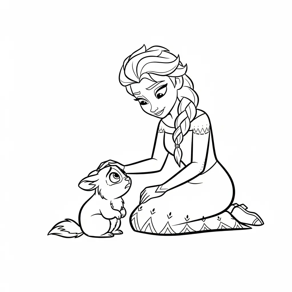 Elsa para colorear para imprimir gratis