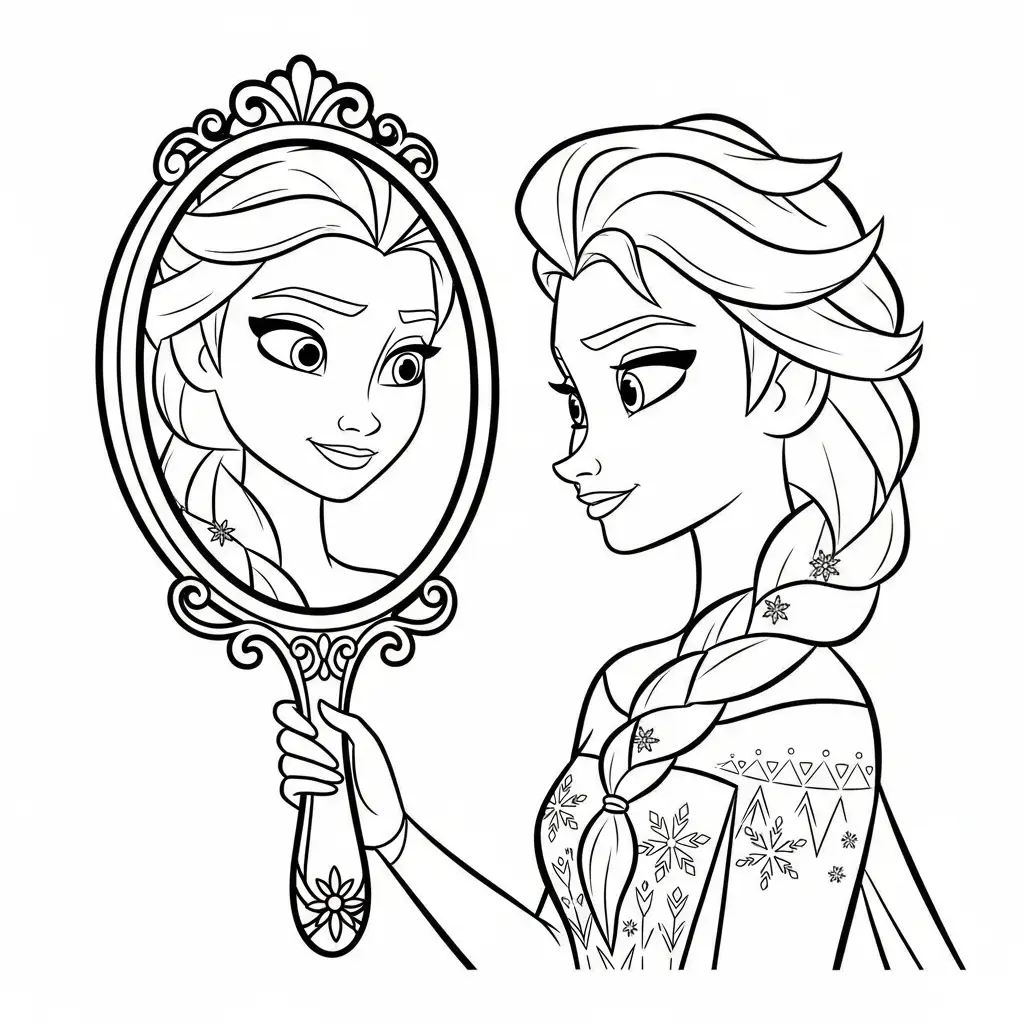 Elsa para colorear para niño gratis